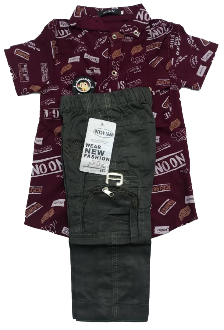 Designer 2-Piece Shirt Pants (Trouser) Set for Boys ESG20a