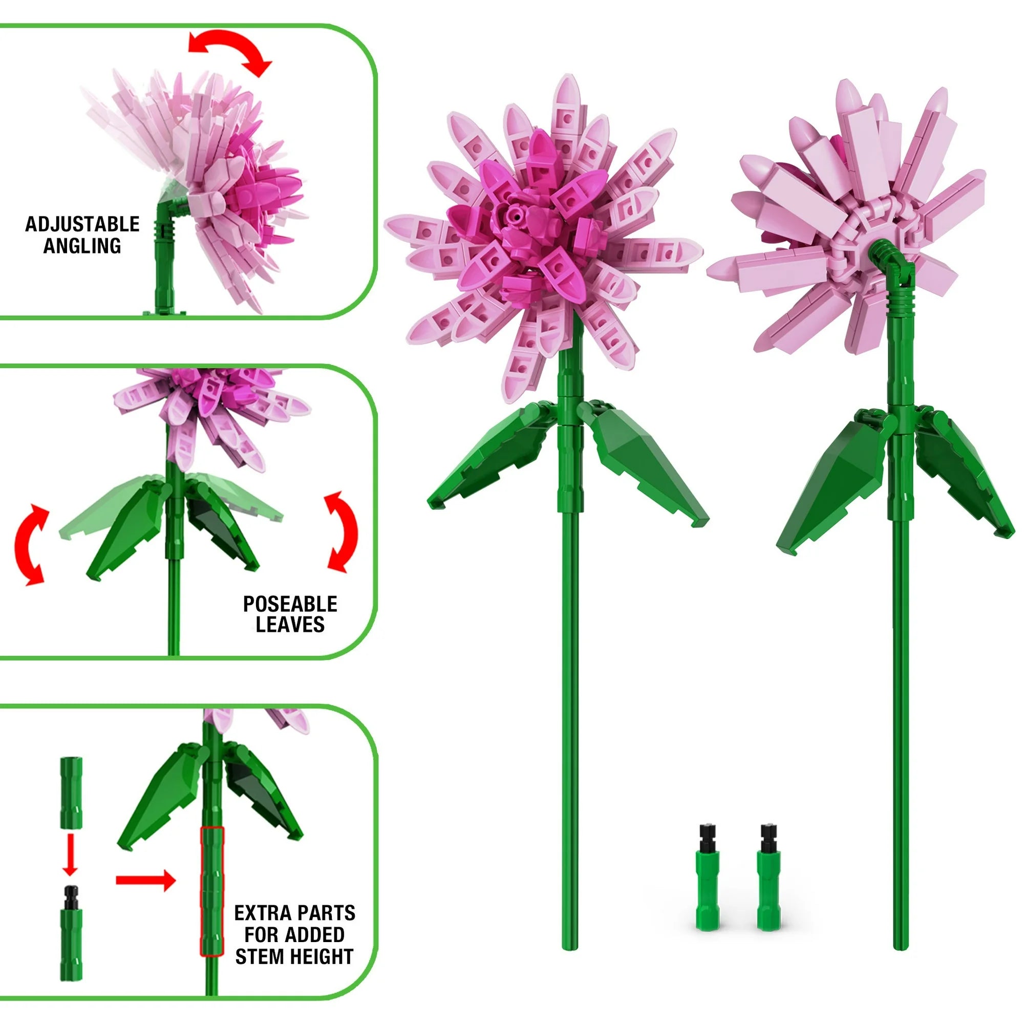 Brickcraft Bricktanicals Dahlia Building Kit (100-Piece Set), Artficial Flower Craft, Gift For Him and Her |  WTWL941XA