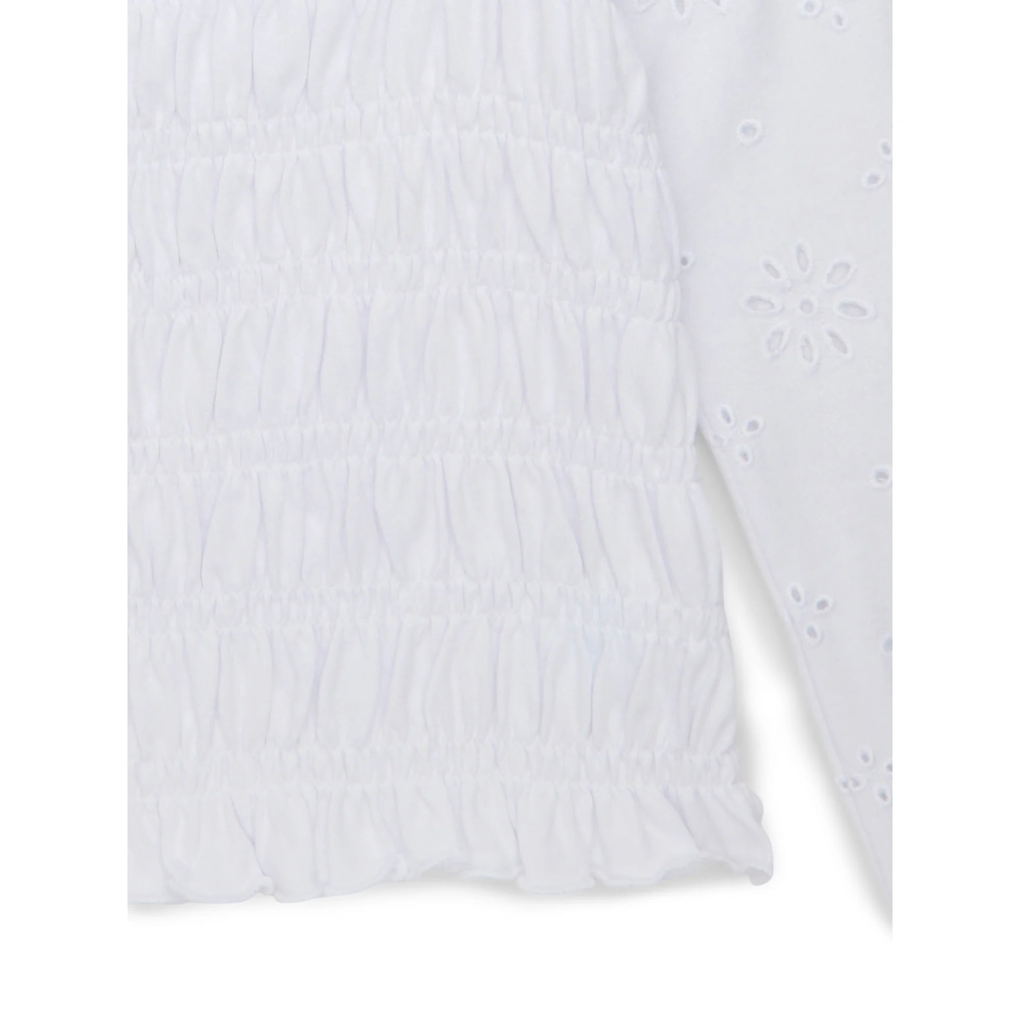 Wonder Nation Girls Smocked Eyelet Top with Long-Sleeves, Sizes 4-18 & Plus  |   WTWL809XA