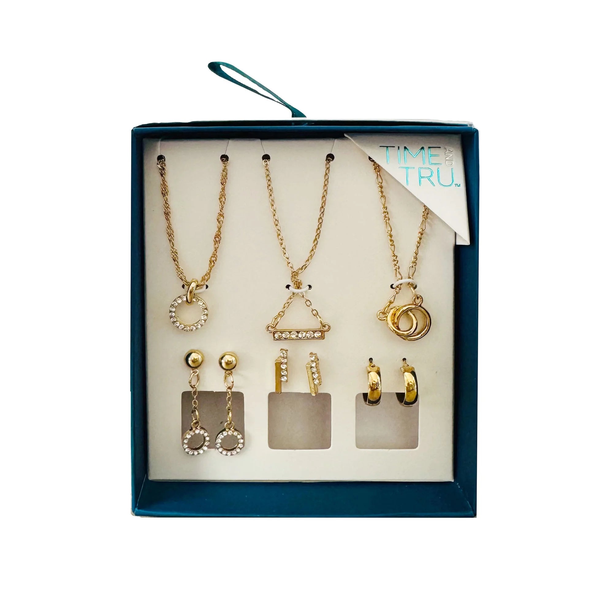 Time and Tru Mixed Stones Necklace and Earring Gift Set Multipack, 6 Pack  | WTWL288XA