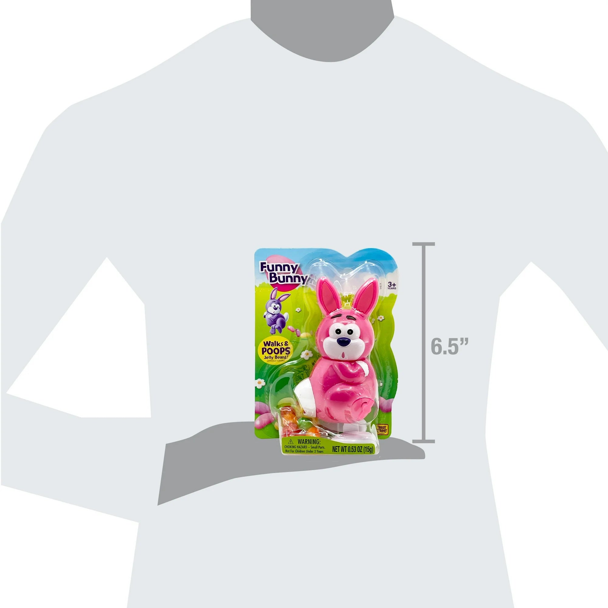 Funny Bunny Easter Jelly Bean Pink Dispenser, 0.53oz |  WTWL907XA