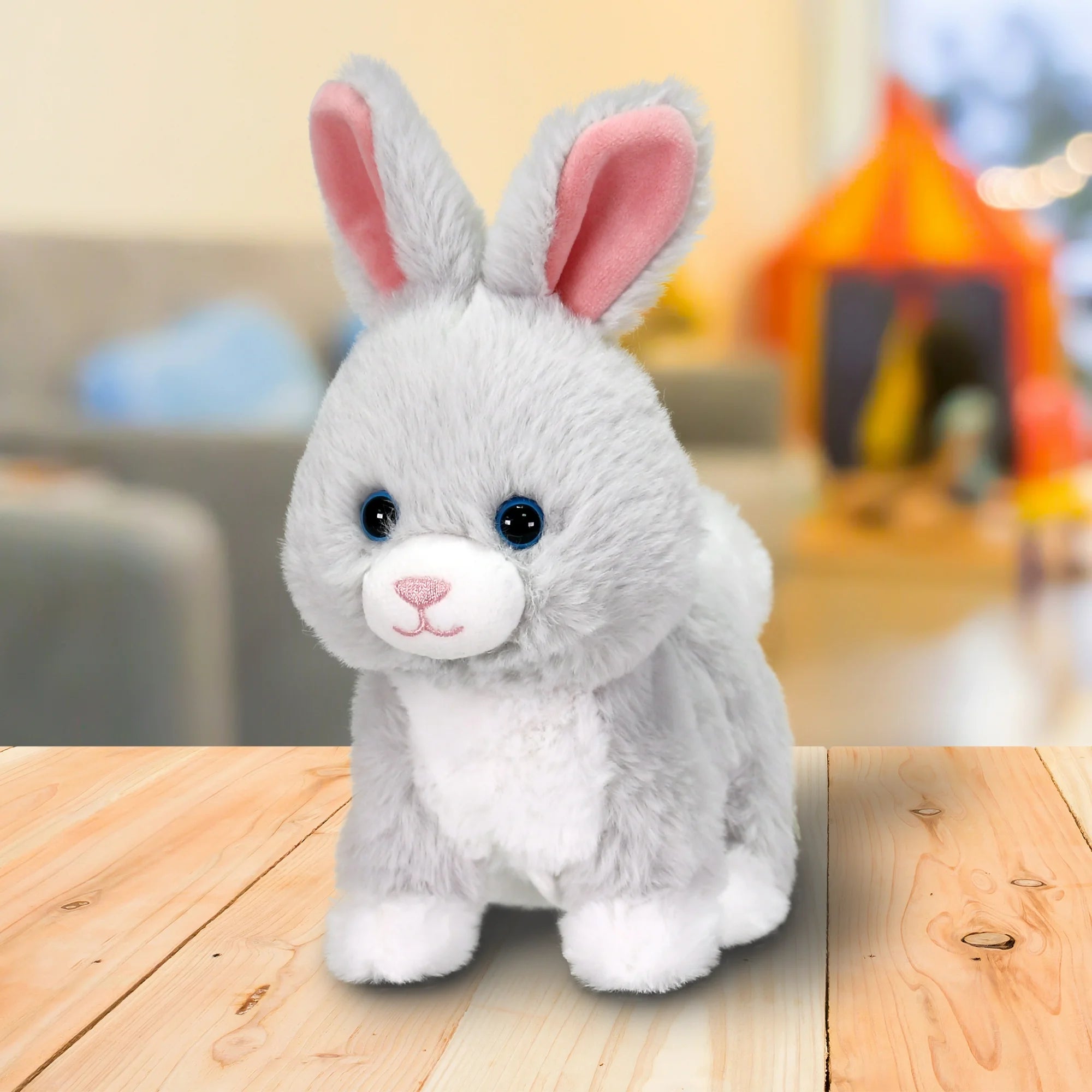 Kid Connection-Mini Walking Pet Grey Bunny 6inches | WTWL841XA