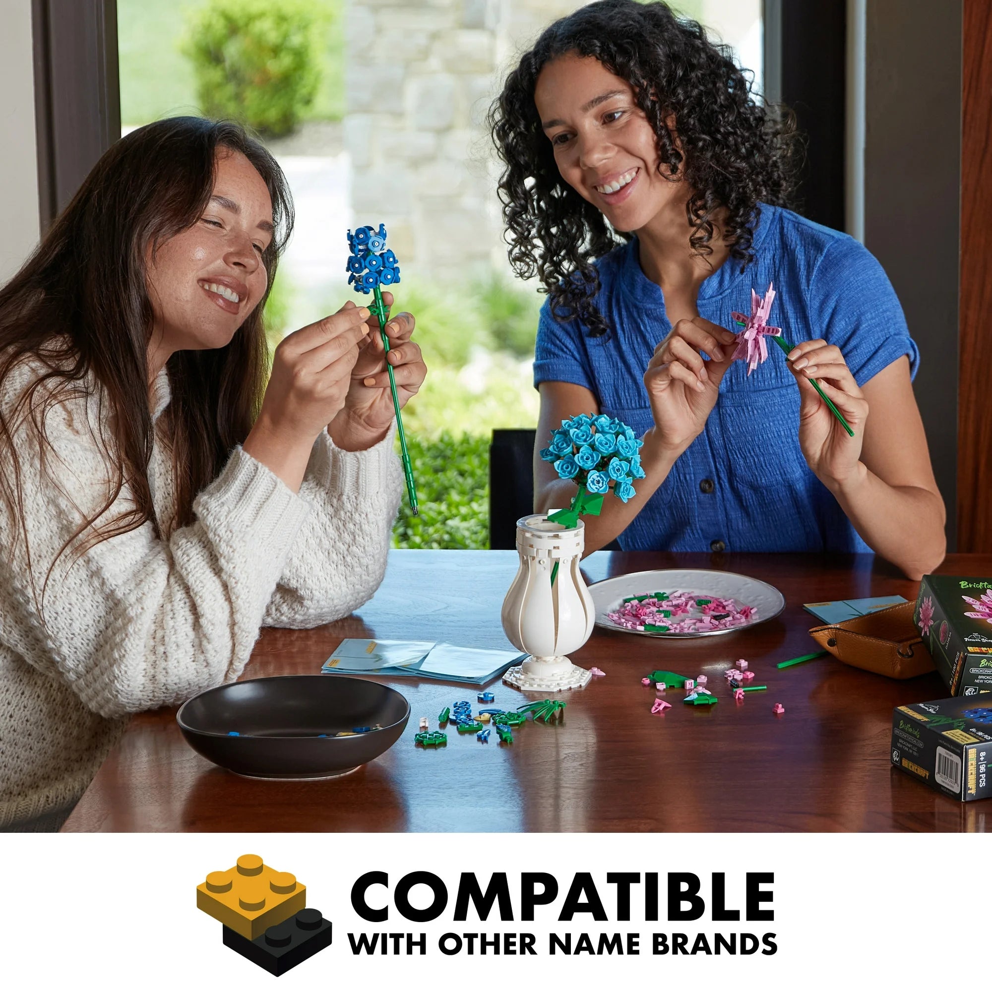 Brickcraft Bricktanicals Dahlia Building Kit (100-Piece Set), Artficial Flower Craft, Gift For Him and Her |  WTWL941XA