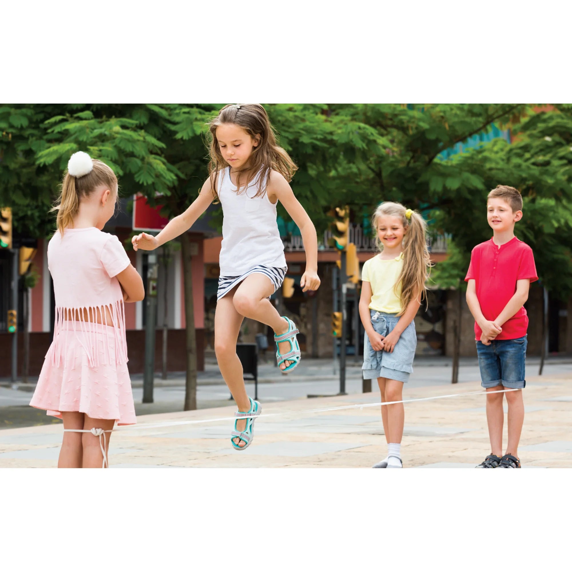 Goofy Foot Designs Jump Rope - Includes 7 Foot Glitter Infused Jump Rope, 10 Jacks & Ball, 2 Chinese Jump Ropes - Provides House of Active Fun for both Indoors & Outdoors! | WTWL1026XC