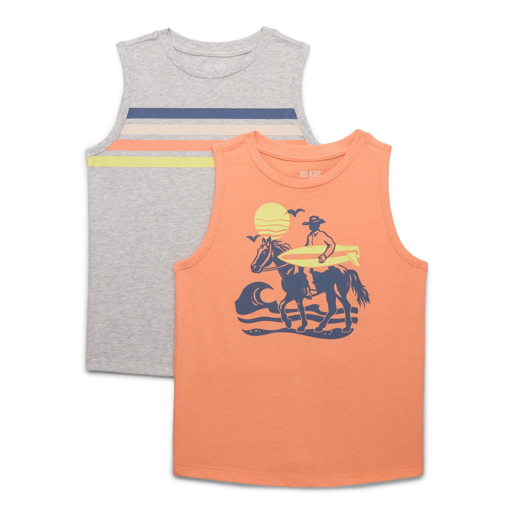 365 Kids Boys Mix and Match Multipack Graphic & Striped Tanks, 2-Piece | WTWL1135XA