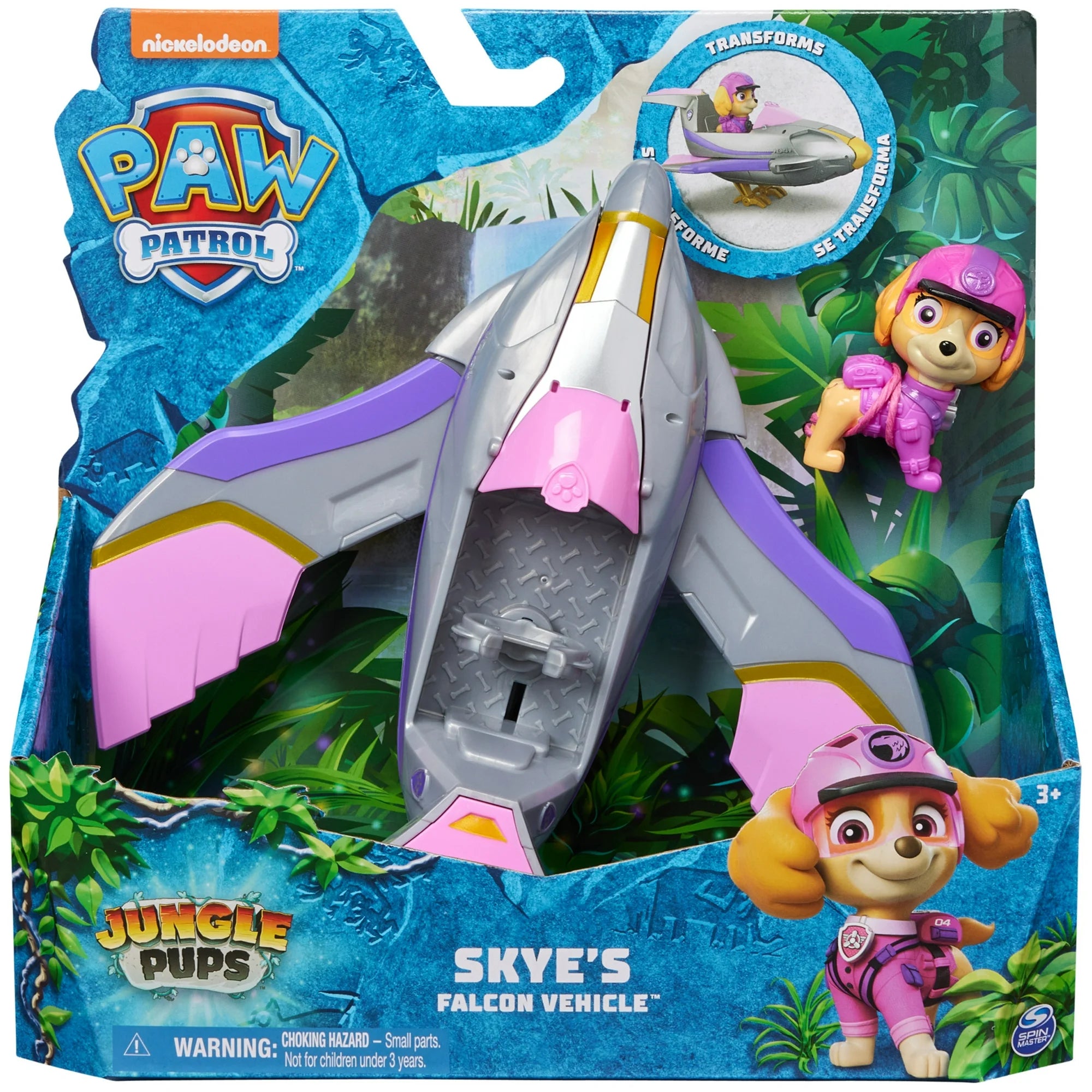 PAW Patrol Jungle Pups, Skye Falcon Vehicle with Figure, Toys for Kids Ages 3 and Up | WTWL875XA