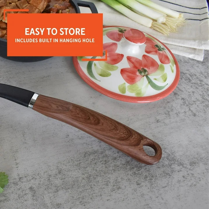 Imusa Nylon Black Cooking Ladle with Woodlook Handle | WTWL996XA