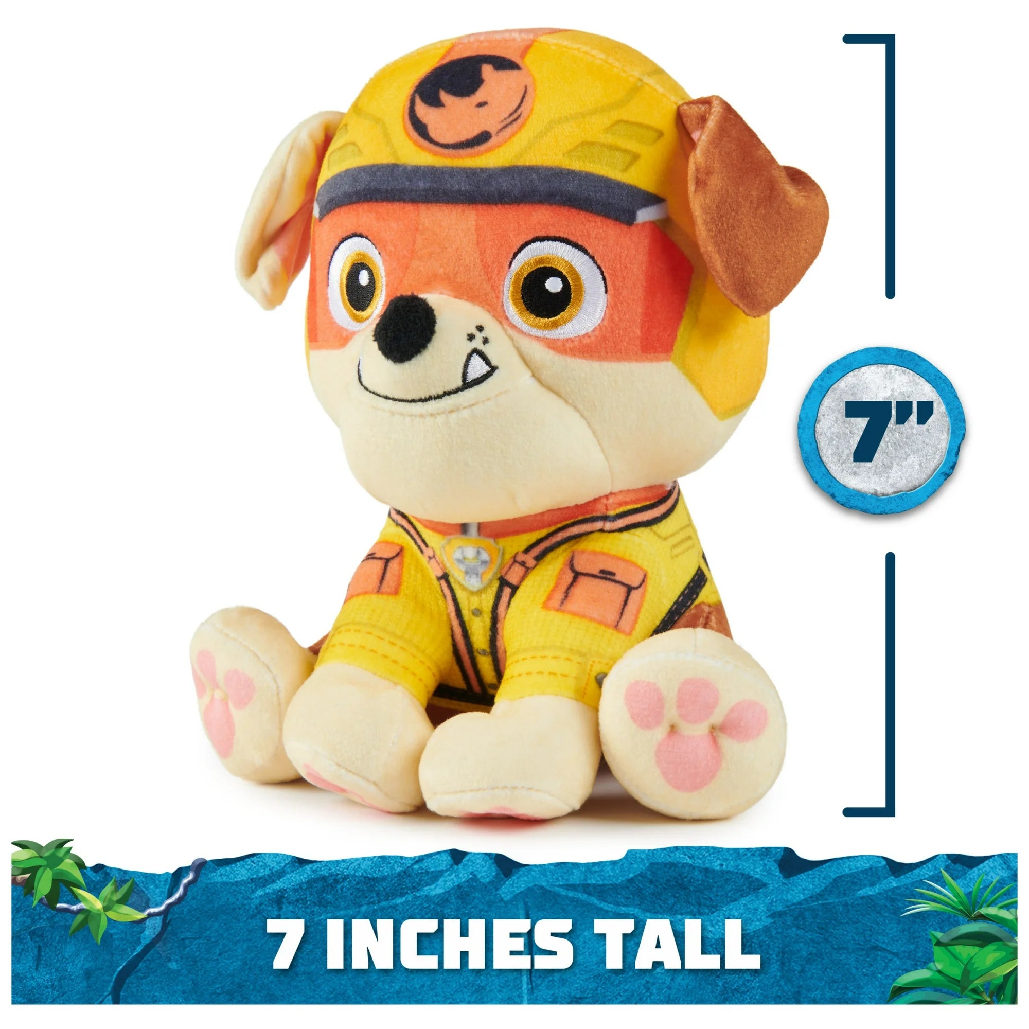 PAW Patrol Jungle Pups, Rubble 8-Inch Plush Toy  |  WTWL1052XA