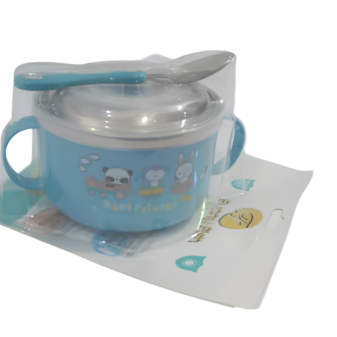 Honey Kids Plate and Spoon, Blue | GOM40c