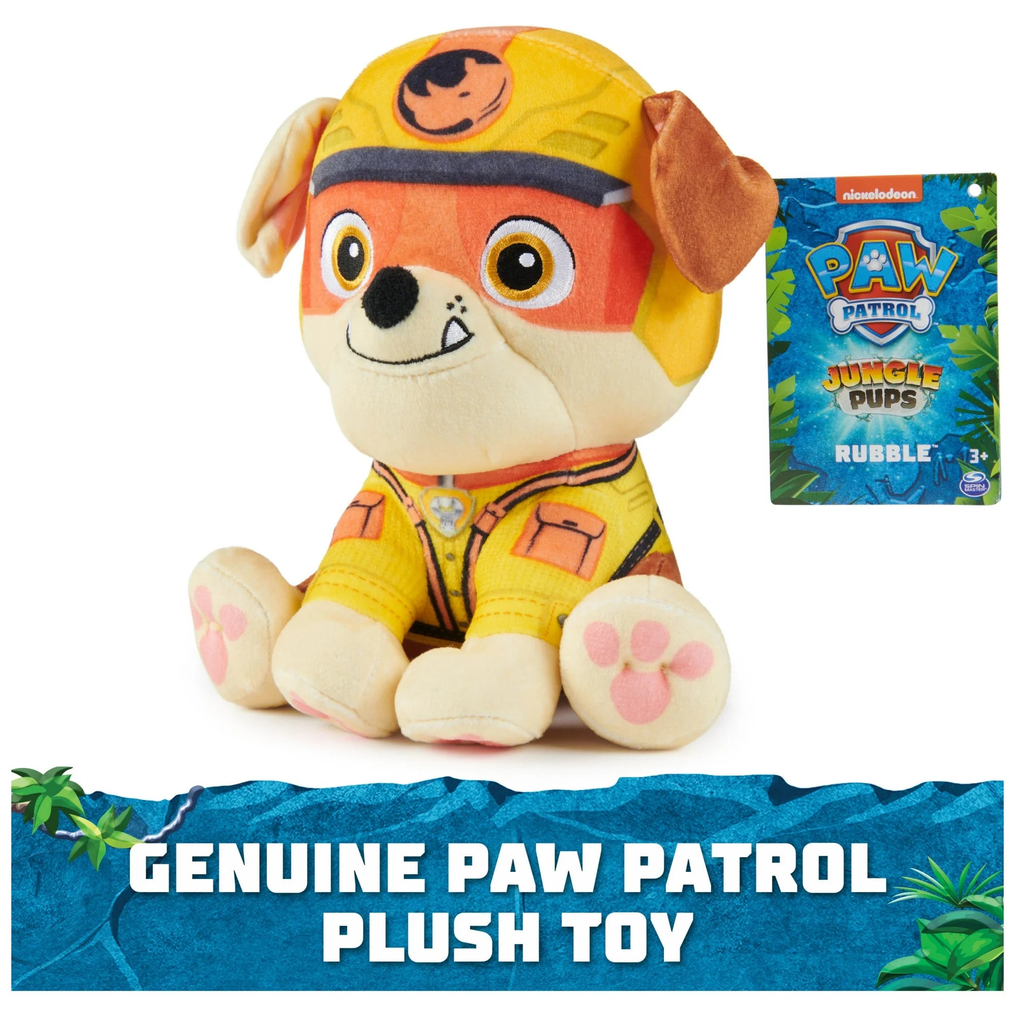 PAW Patrol Jungle Pups, Rubble 8-Inch Plush Toy  |  WTWL1052XA
