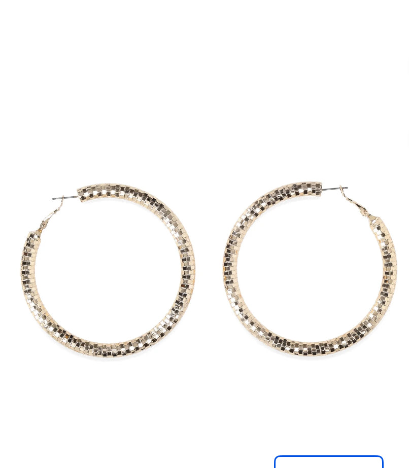 Madden NYC Women's Fashion Gold-Tone Openwork Large Hoop Earrings | WTWL622XC