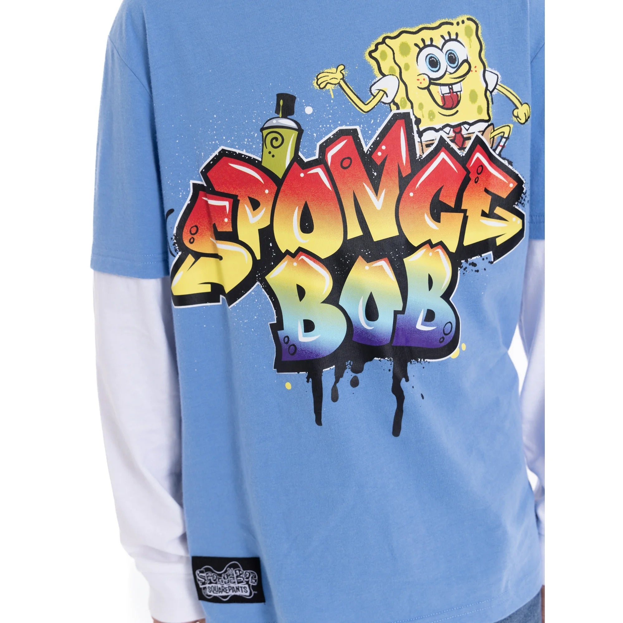 SpongeBob SquarePants Boys Graphic Layered Tee with Long Sleeves, Sizes 4-18 | WTWL935XA