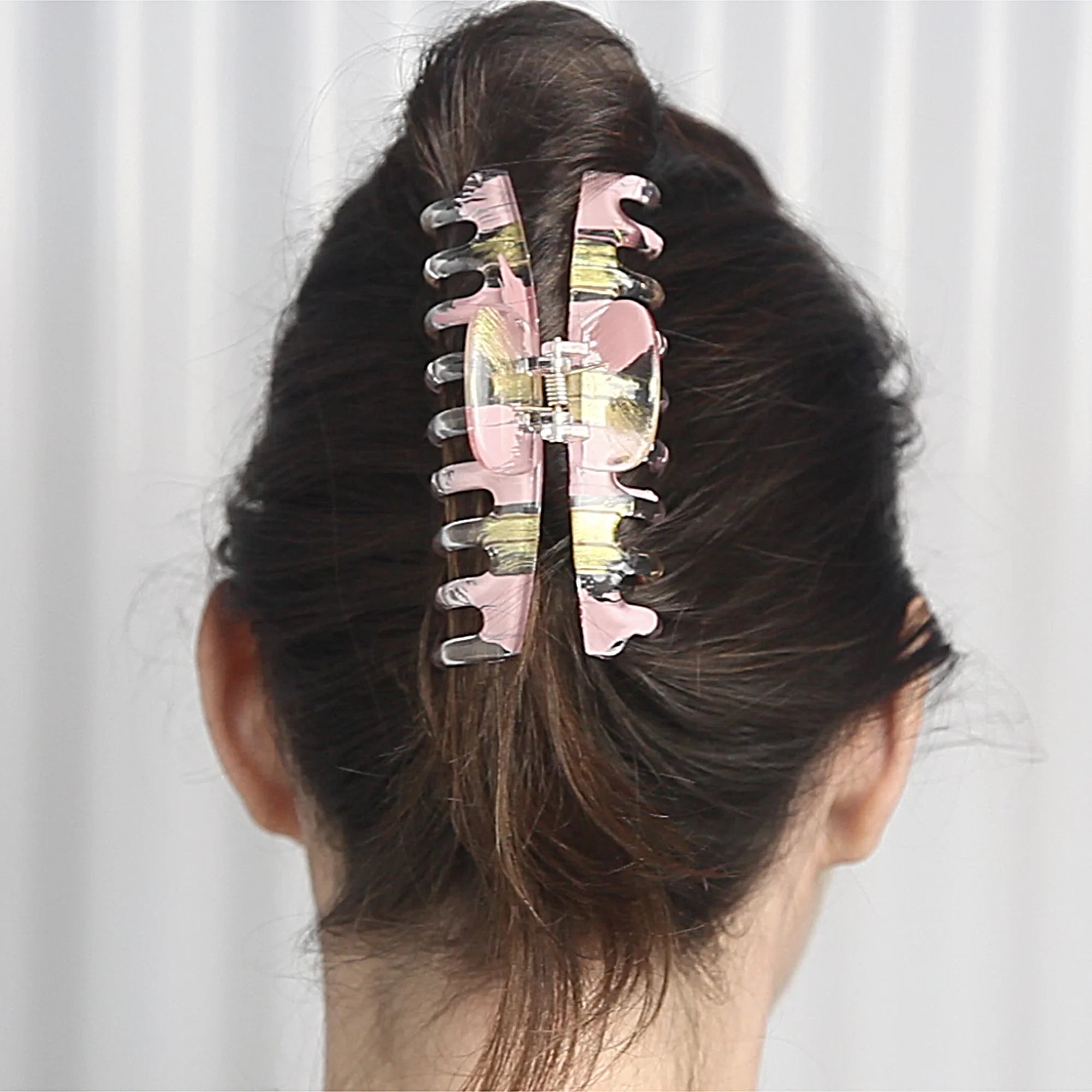 Enchante Wide-Curved No-Slip Claw Clips, Multicolor & Peach Painted, 2 Ct  |  WTWL1111XA