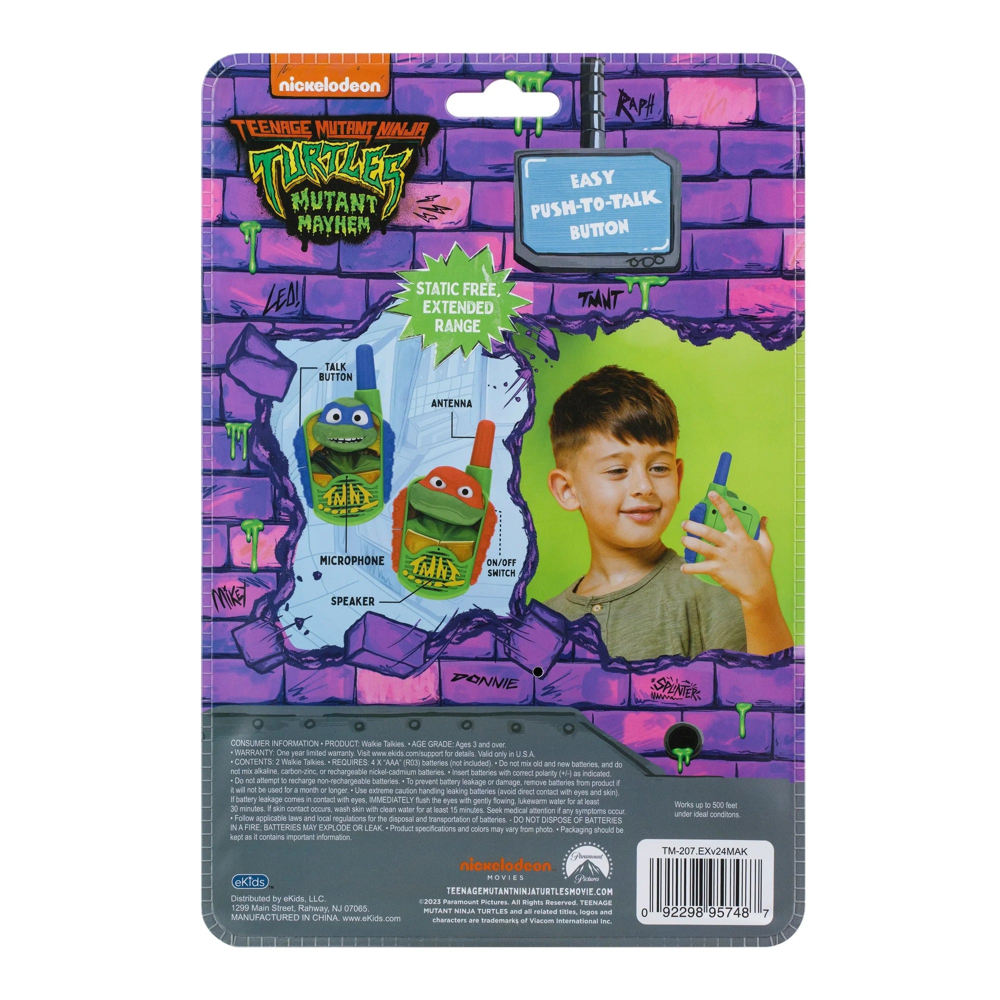 Teenage Mutant Ninja Turtles Extended Range Walkie Talkies - Action Figures Children Ages 3+  |  WTWL1106XA