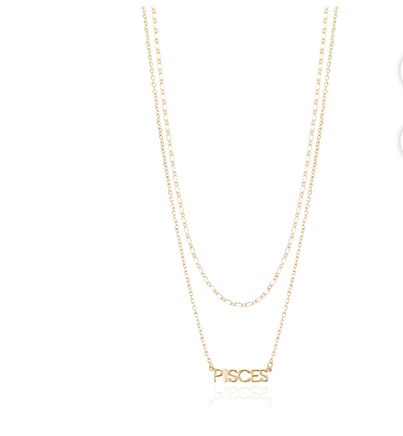 Time and Tru Goldtone Zodiac Necklace Set, 2 Pieces, Pisces | WTWL533XA