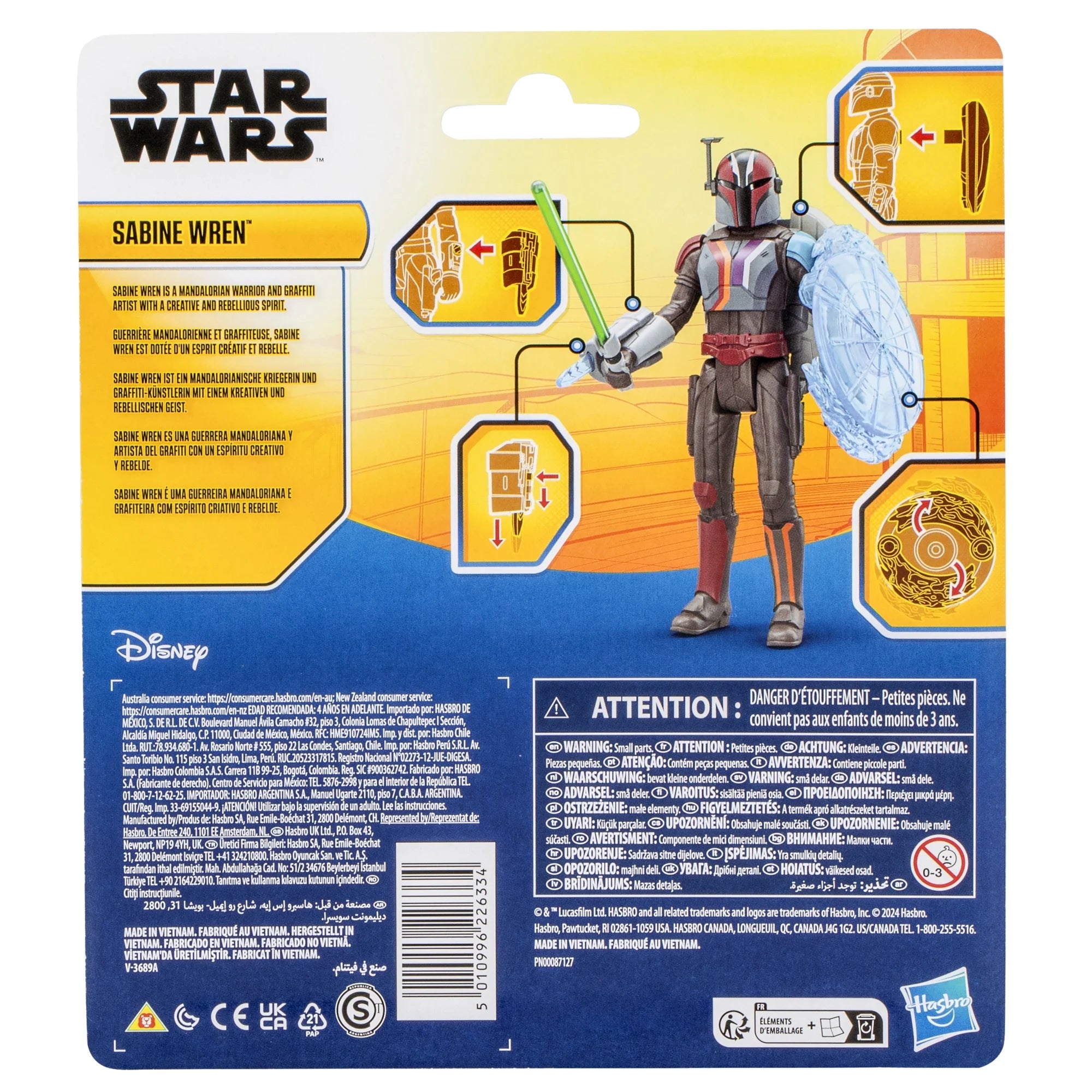 Star Wars Epic Hero Series Sabine Wren Action Figure & 4 Accessories (4") | WTWL1040XA
