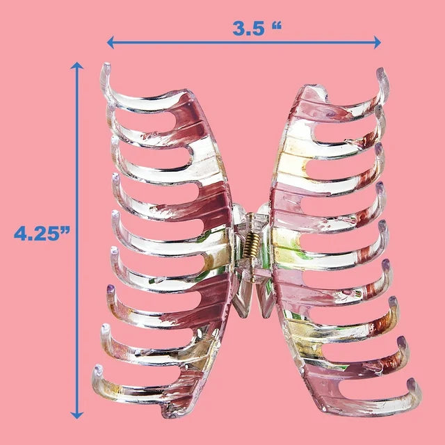 Enchante Wide-Curved No-Slip Claw Clips, Multicolor & Peach Painted, 2 Ct  |  WTWL1111XA