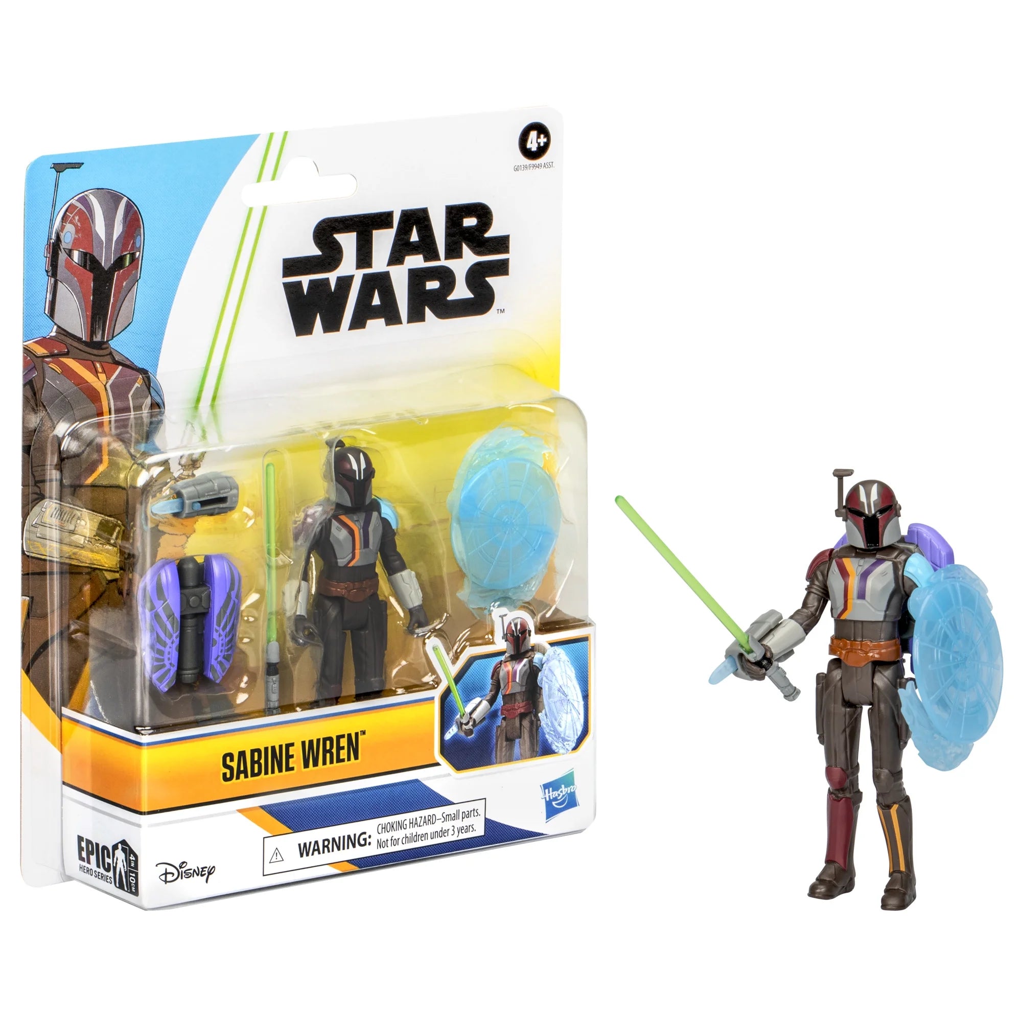 Star Wars Epic Hero Series Sabine Wren Action Figure & 4 Accessories (4") | WTWL1040XA