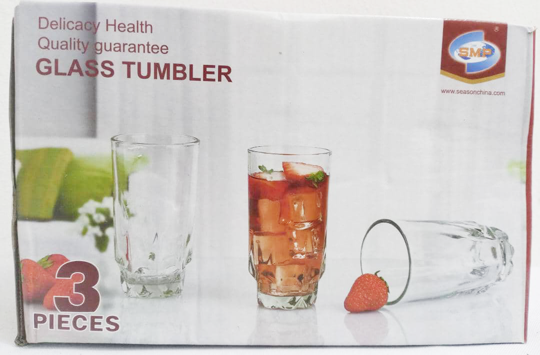 Top Quality 3in1 Set of Glass Tumbler (Pack of 3 Cups) | AHB7a