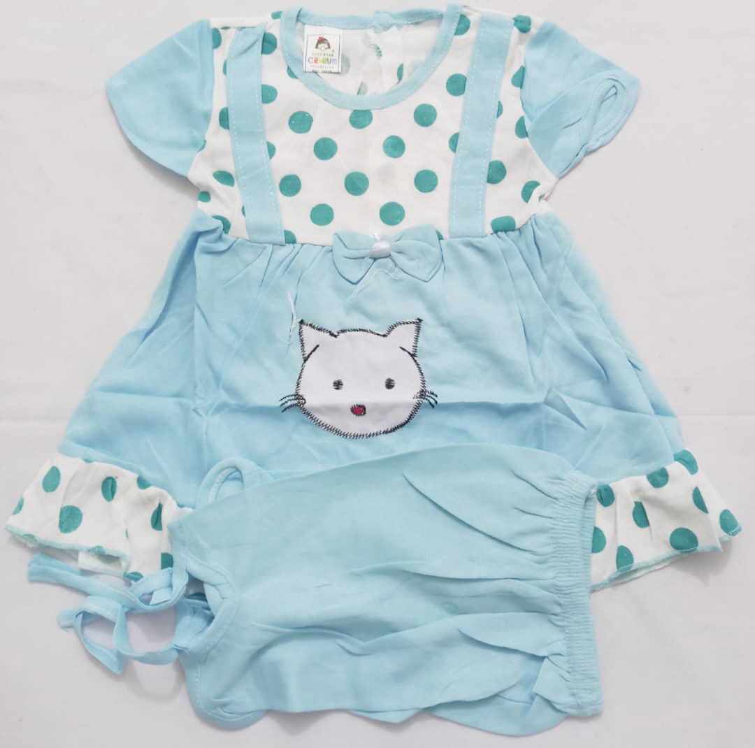 Super Comfy Beautiful Newborn Up & Down Clothes Matching Set (Dress & Pants)for Baby Girls | BLC4c