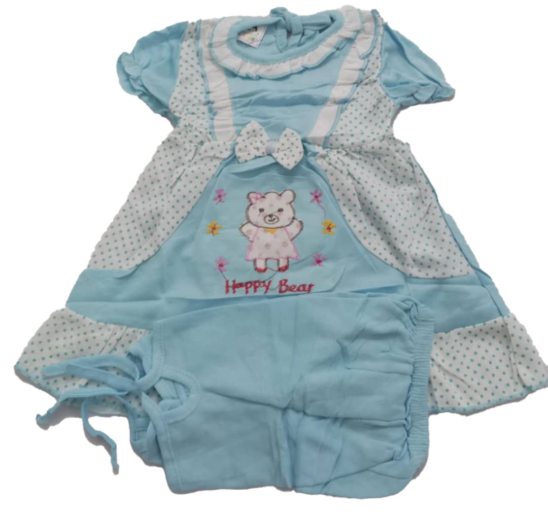 Super Comfy Newborn Up & Down Clothes Matching Set (Dress & Pants) for Baby Girls | BLC5d
