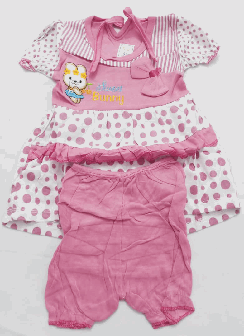 Adorable Classy Newborn Up & Down Clothes Matching Set (Dress & Pants) for Baby Girls | BLC8b