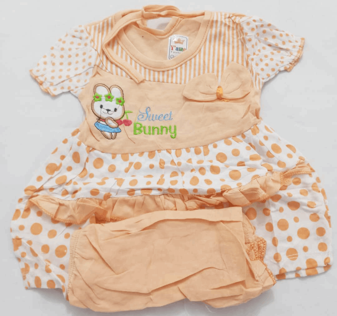 Beautiful Super Comfy Newborn Up & Down Clothes Matching Set (Dress & Pants)for Baby Girls | BLC8c