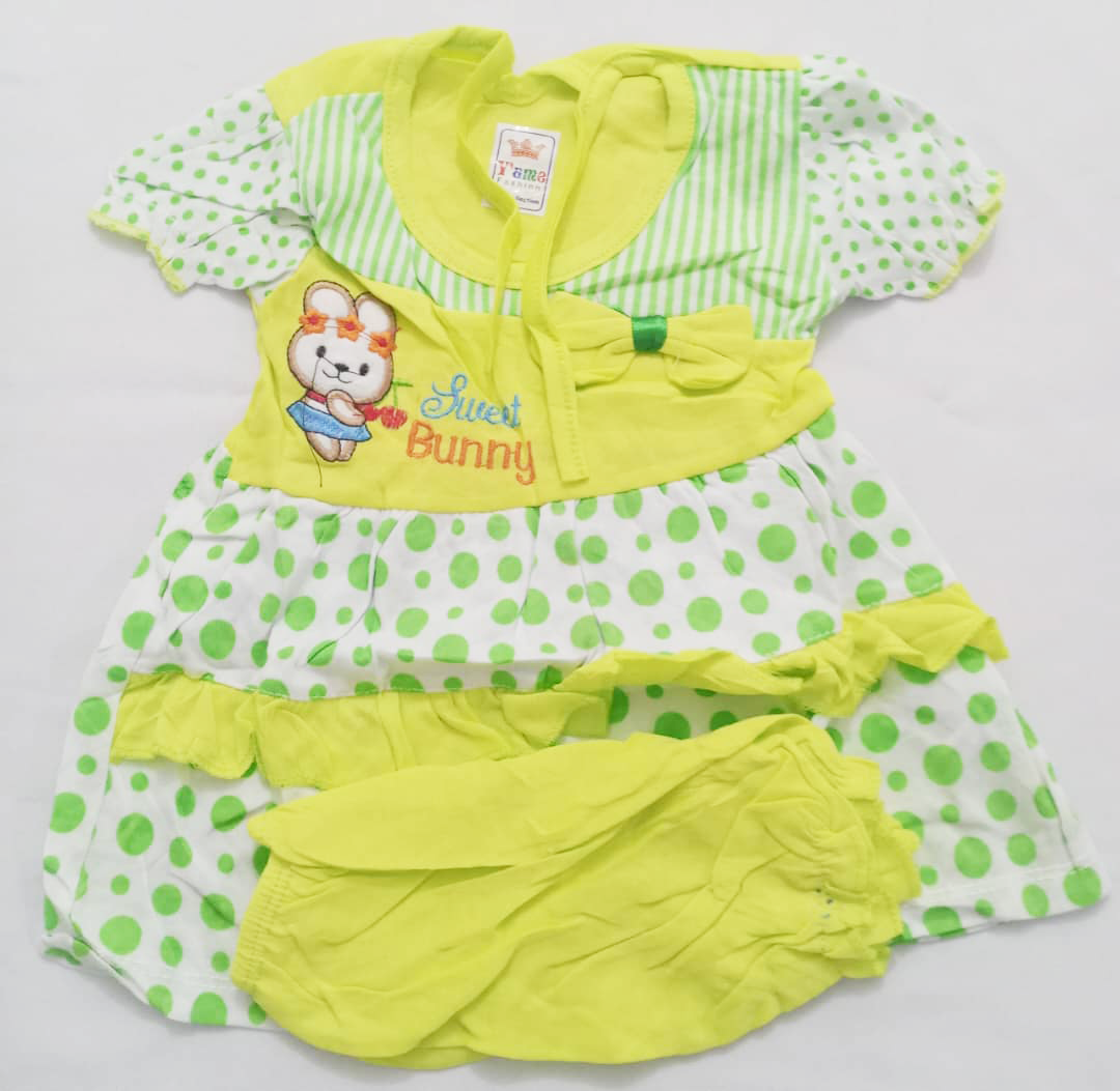 Super Comfy Newborn Up & Down Clothes Matching Set (Dress & Pants) for Baby Girls | BLC8d