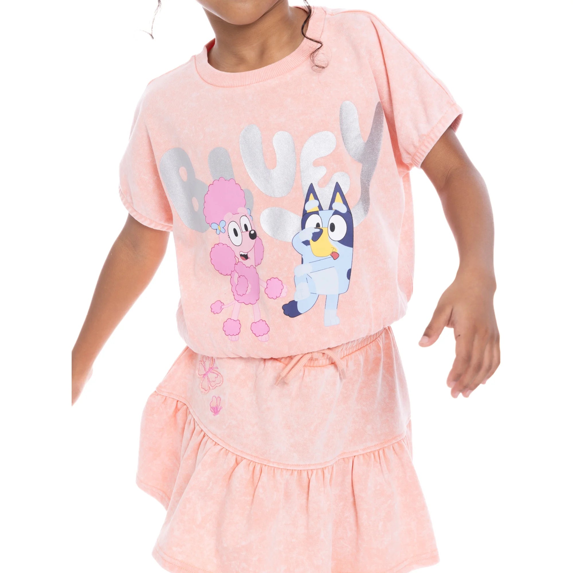 Bluey Australia Girls Embroidered Short Sleeve Graphic Top, Sizes 4-16 |  WTWL781XB