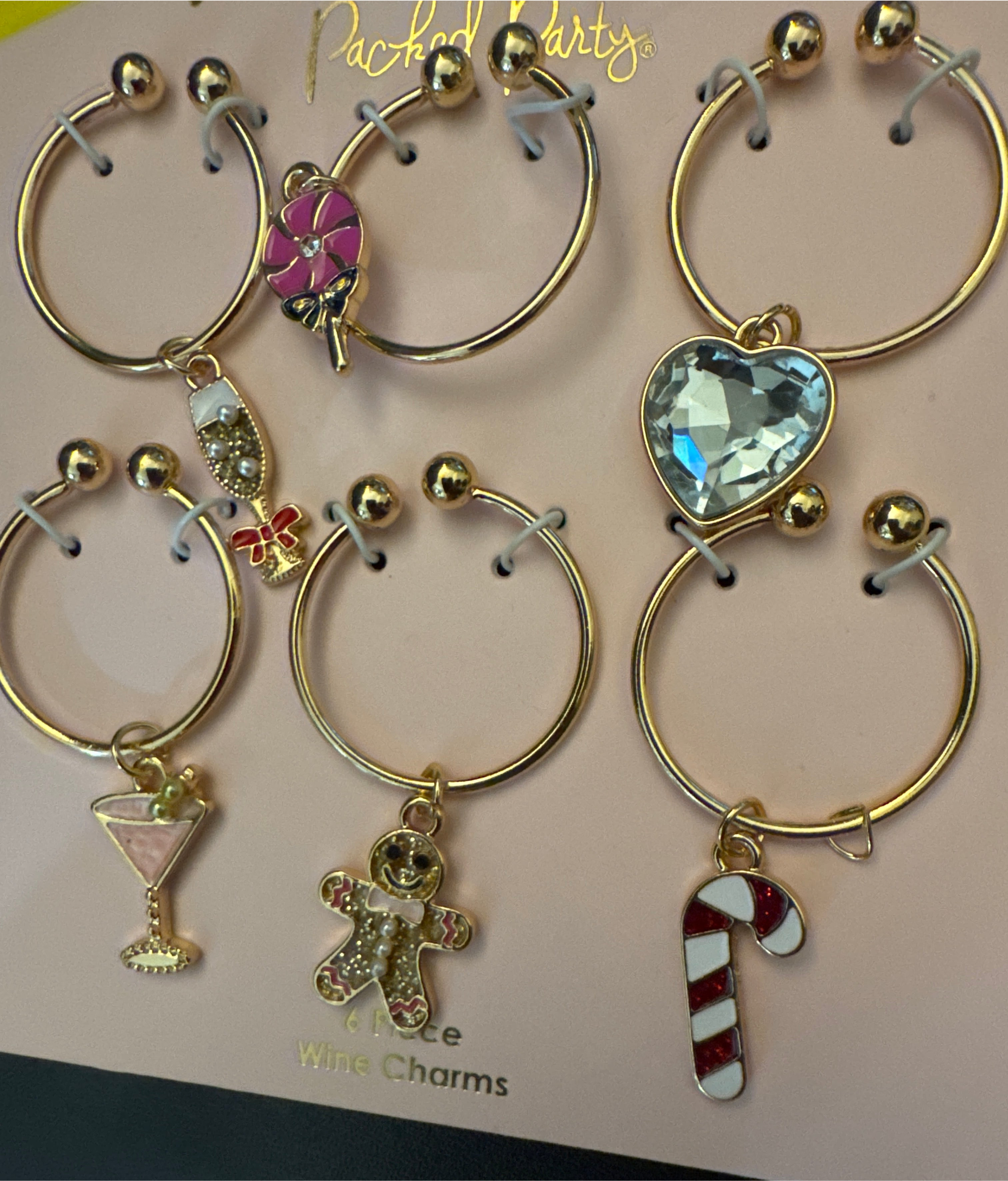 Packed Party Christmas Dreams Wine Charms, 6 Pieces | WTWL400XA