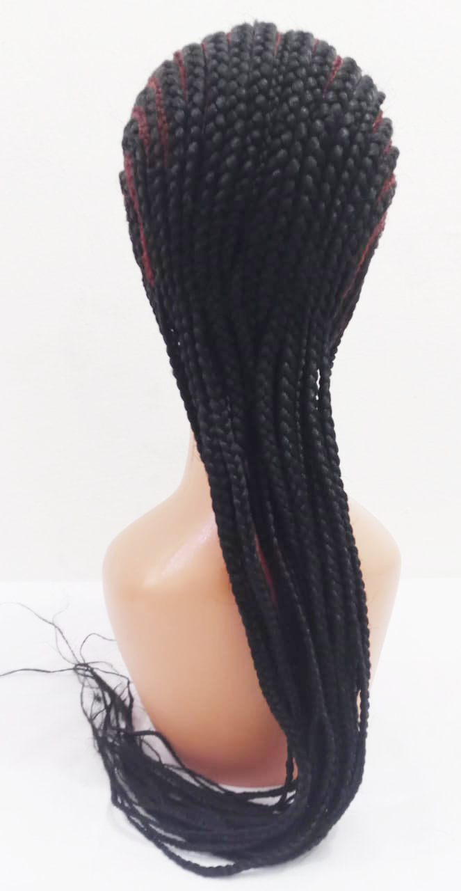 Stylish Ghana Weave Front Mix Colour Long Braided Wig | EGN14a