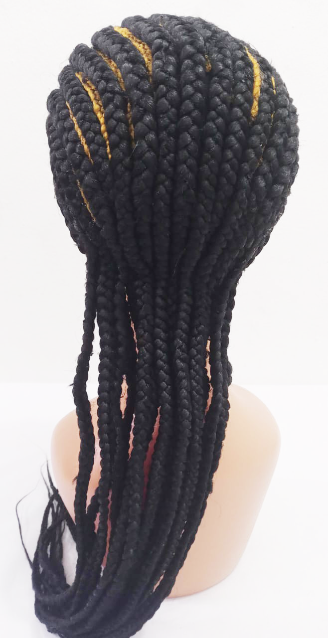 Stylish Ghana Weave Front Mix Colour Long Braided Wig | EGN14h