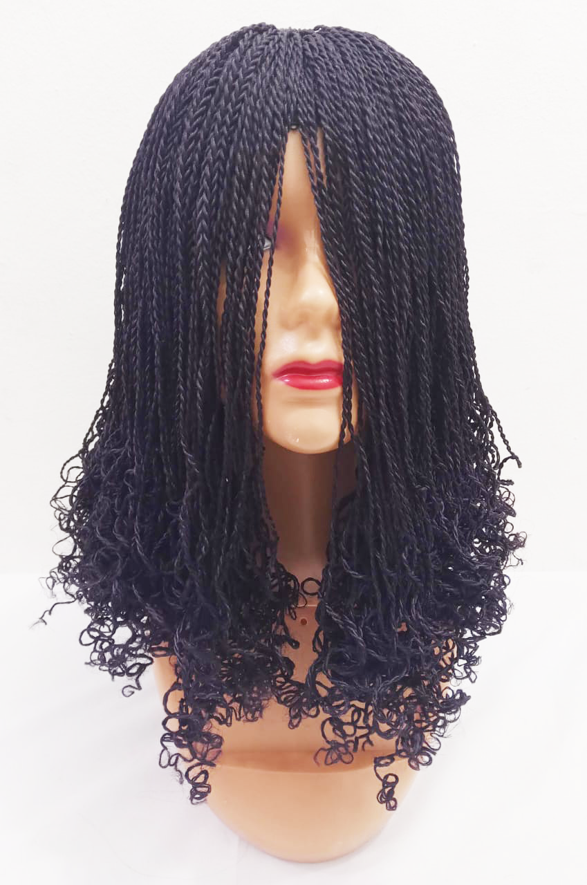 Long Curly Wavy Ends Hand Braided Wig | EGN4a