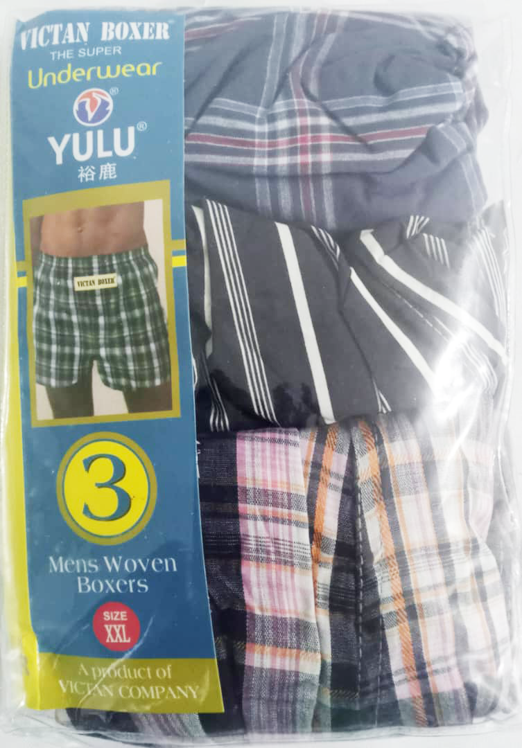 Men's 3in1 Yulu Boxer Underwear (3 Pieces Per Pack) | EKZ111a