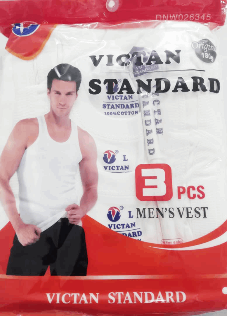3in1 Victan Standard Men's Singlet (3 Pieces Per Pack) | EKZ85a