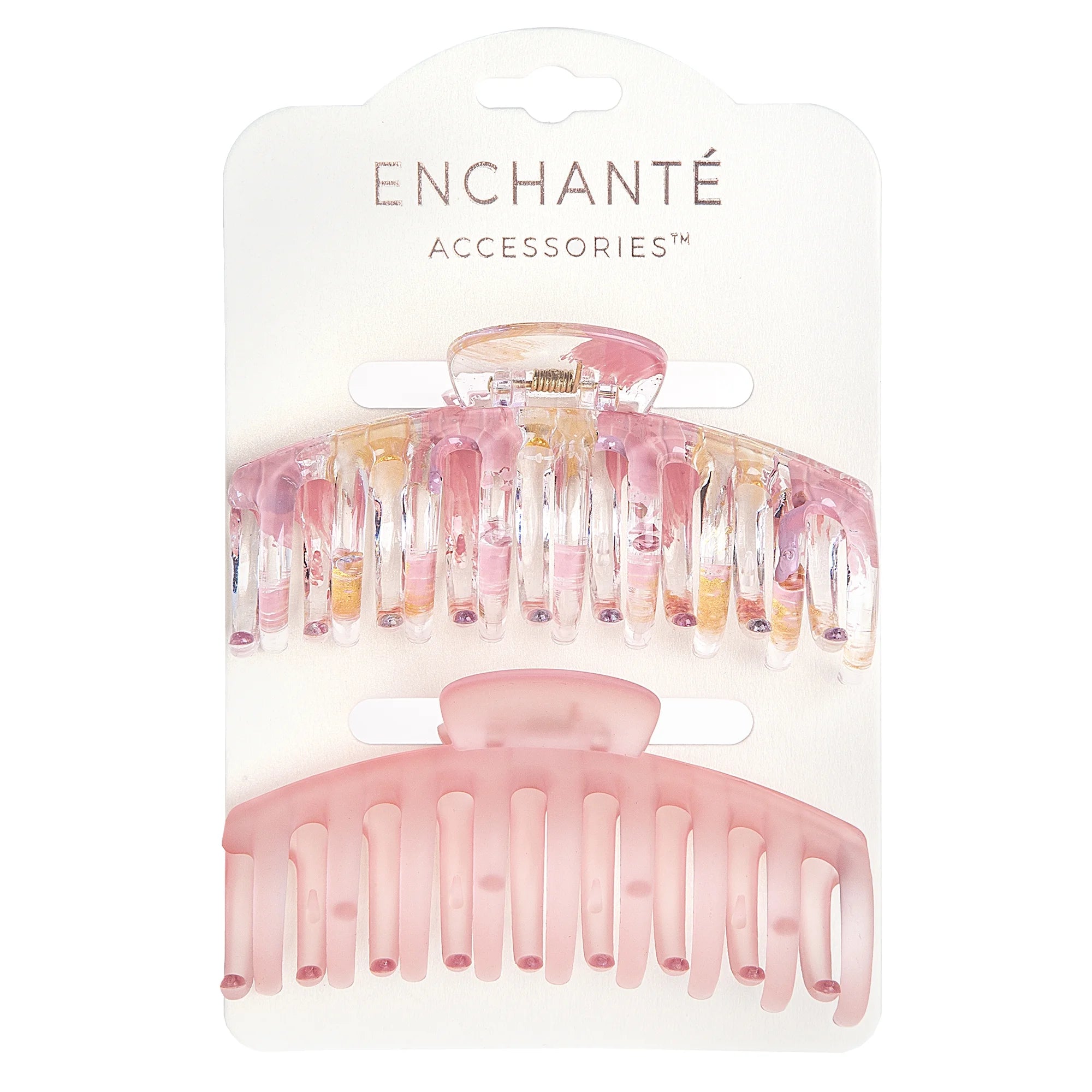 Enchante Wide-Curved No-Slip Claw Clips, Multicolor & Peach Painted, 2 Ct  |  WTWL1111XA