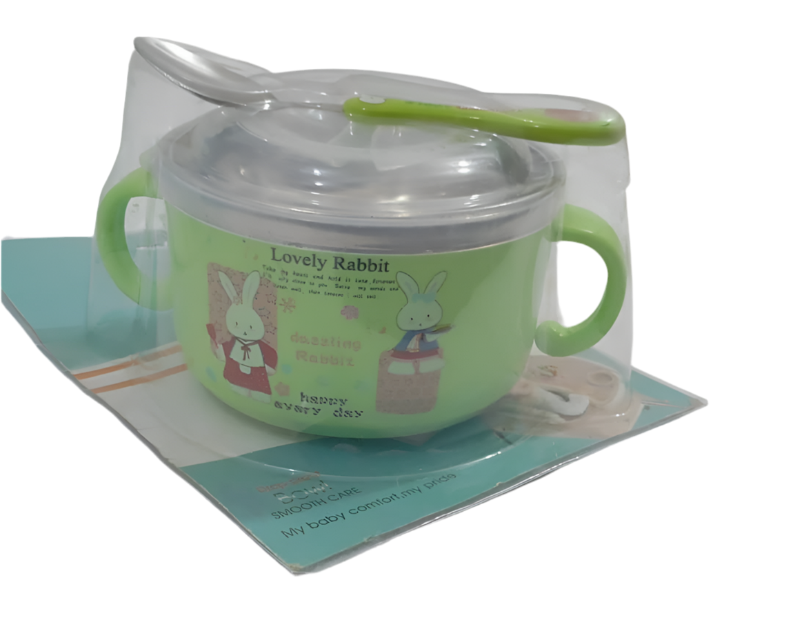 Honey Kids Plate and Spoon, Green | GOM40a