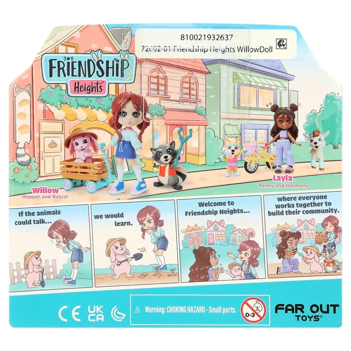 Friendship Heights Playset, Willow Doll & Animals - Hopper Rabbit & Rascal Racoon, Ages 4+ |  WTWL741XA
