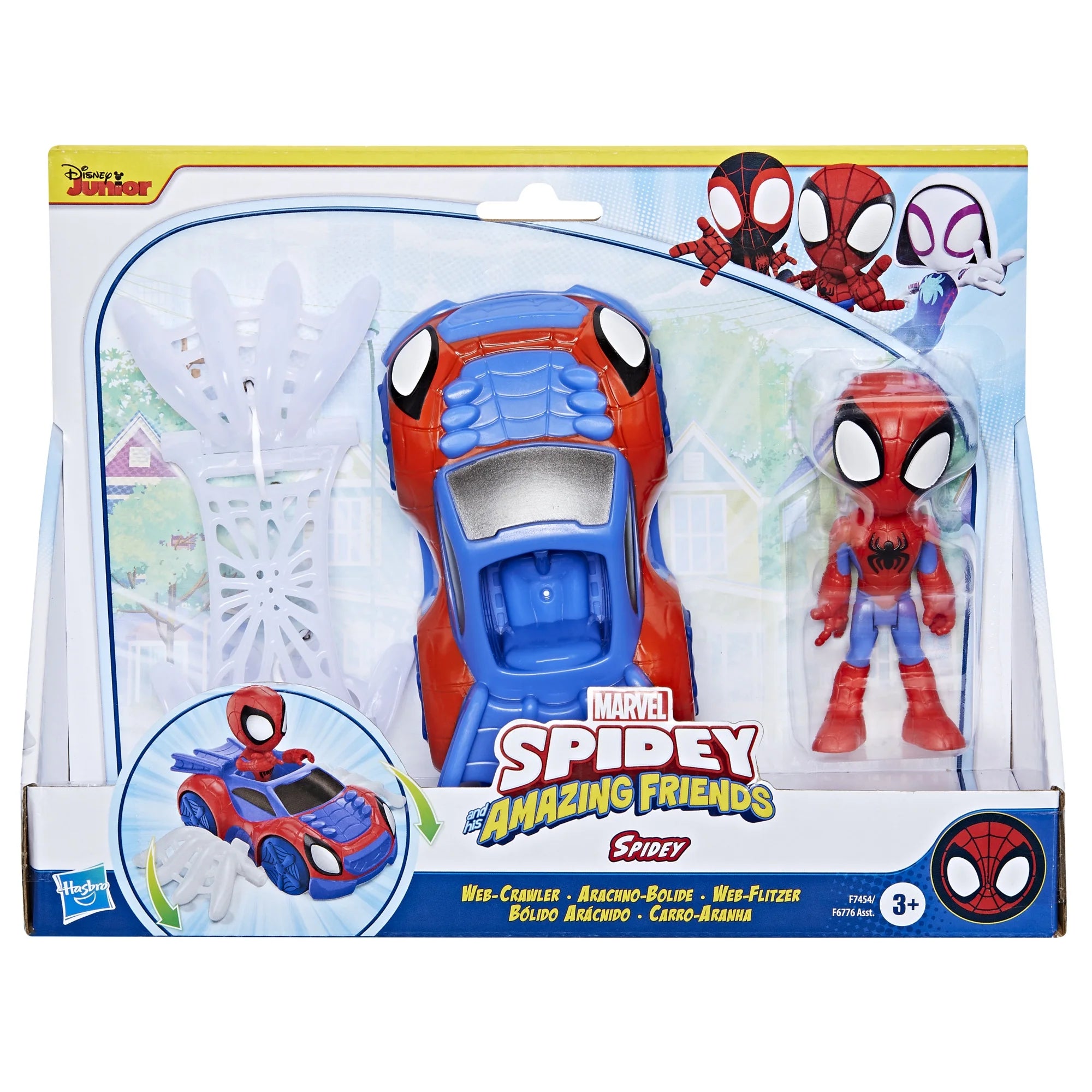 Hasbro Marvel Spidey and His Amazing Friends Web Crawler Toy, Spidey Action Figure and Vehicle  |  WTWL746XA