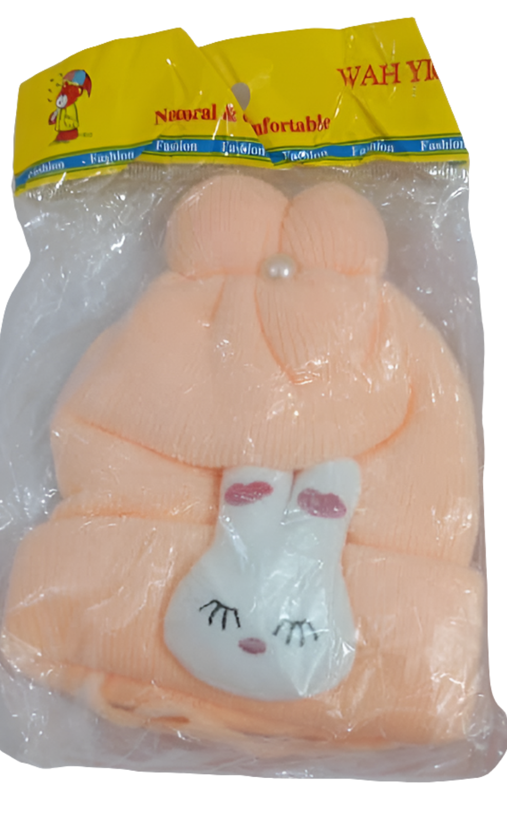 Natural & Comfortable Baby Cap with 2 Horns, Orange | NMD4b