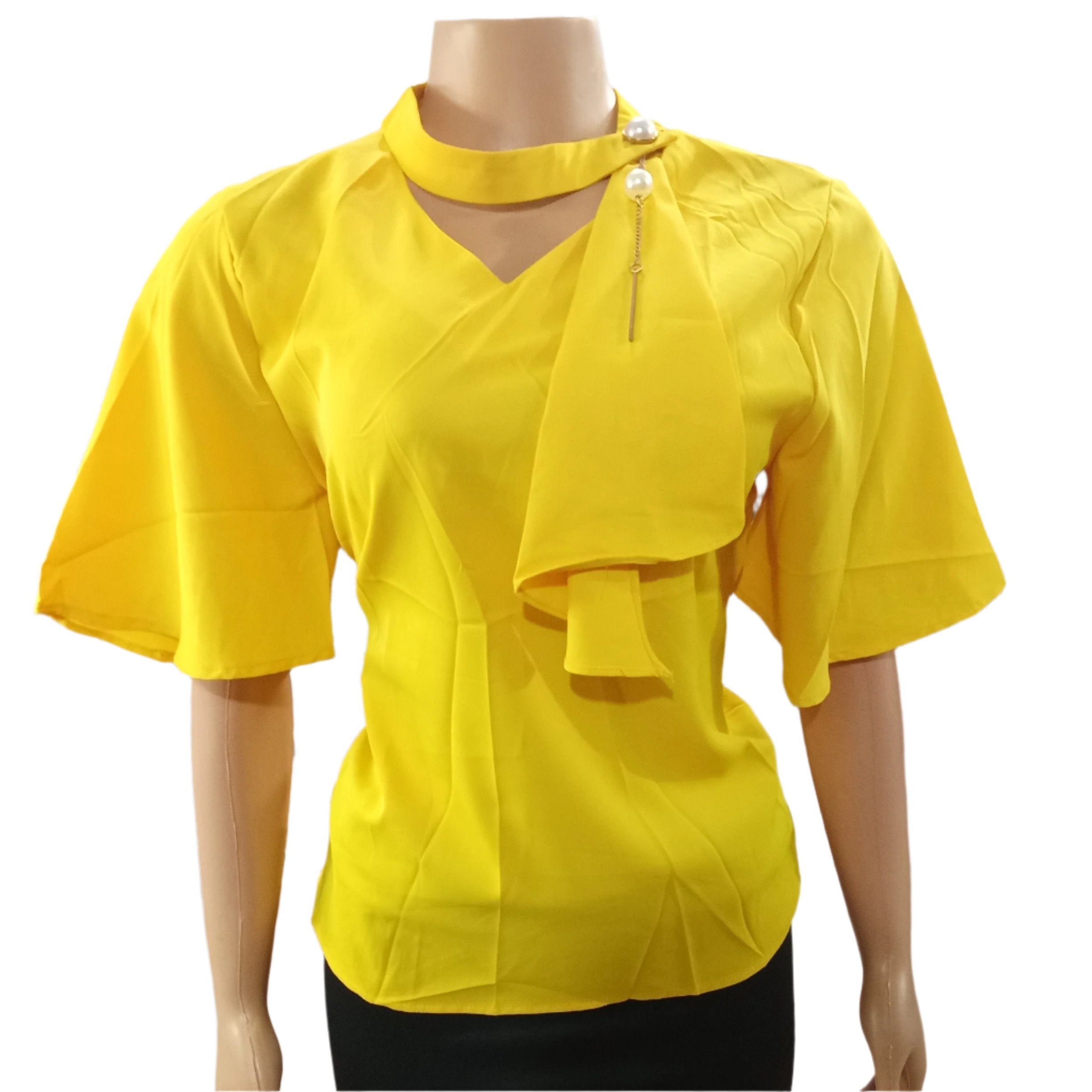 Gorgeous Seven Fashion Designer Top (Shirt, Blouse) for Ladies 2XL, Yellow | CYZ4c