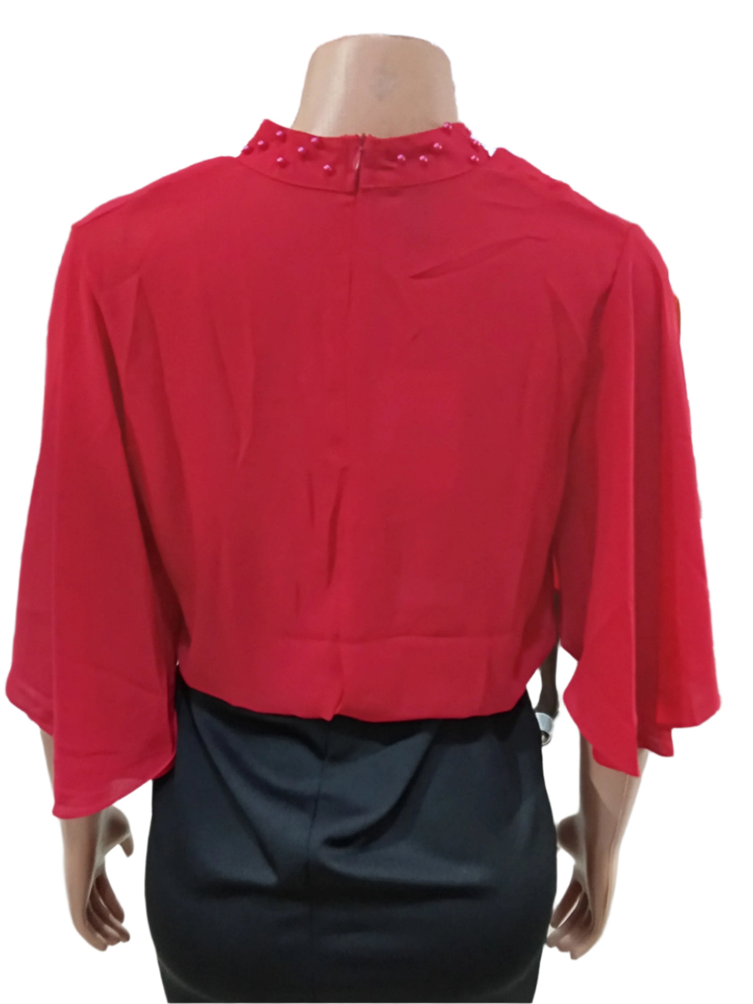 Super Fancy Seven Fashion Top (Shirt, Blouse) for Ladies XL Red | CYZ5d