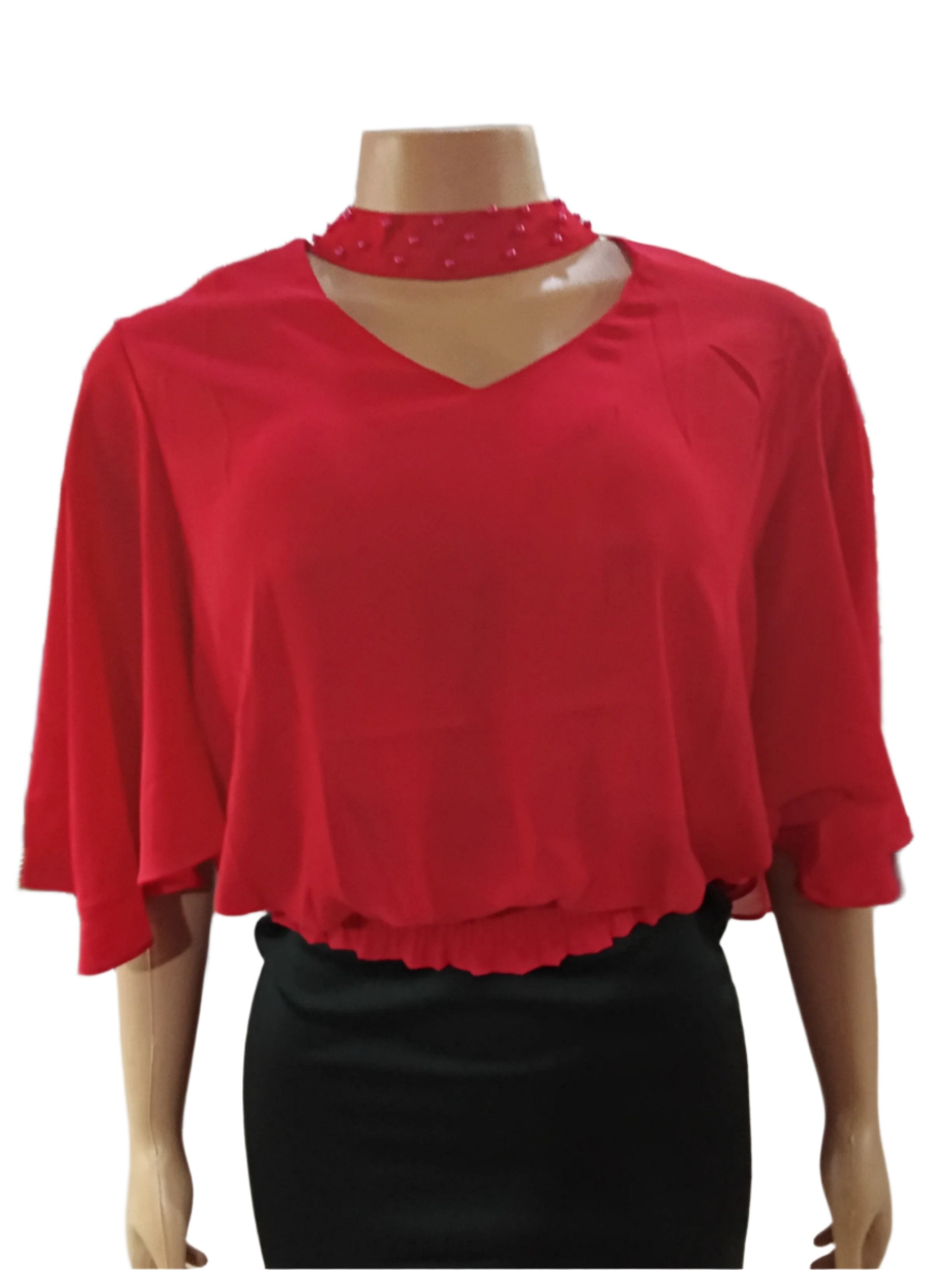 Super Fancy Seven Fashion Top (Shirt, Blouse) for Ladies XL Red | CYZ5d