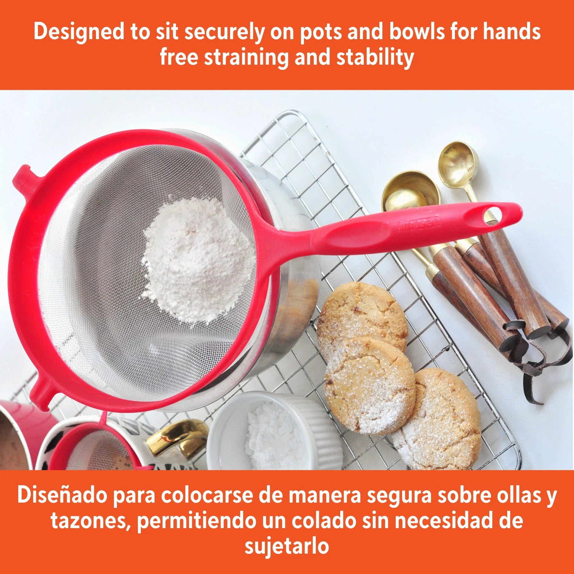 IMUSA 2pc Nylon Strainer Set, Red | WTWL771XA