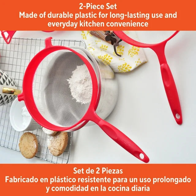 IMUSA 2pc Nylon Strainer Set, Red | WTWL771XA