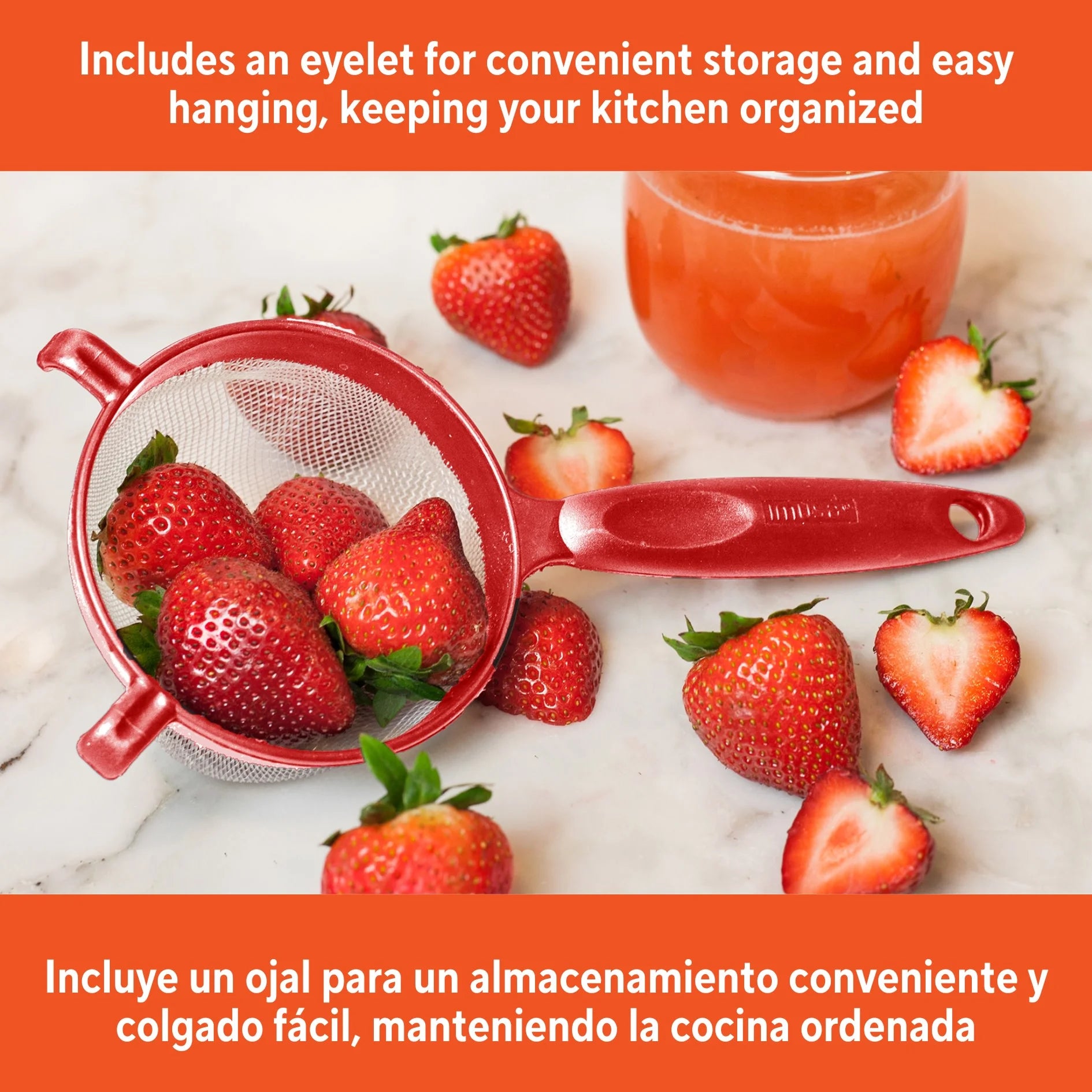 IMUSA 2pc Nylon Strainer Set, Red | WTWL771XA