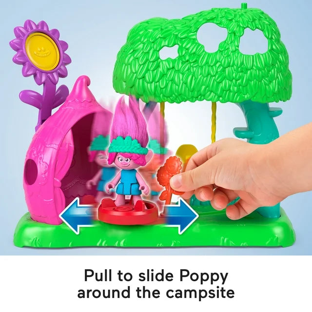 Imaginext DreamWorks Trolls Flower Fun Campsite Playset with Poppy Figure & 4 Play Pieces |  WTWL720XA