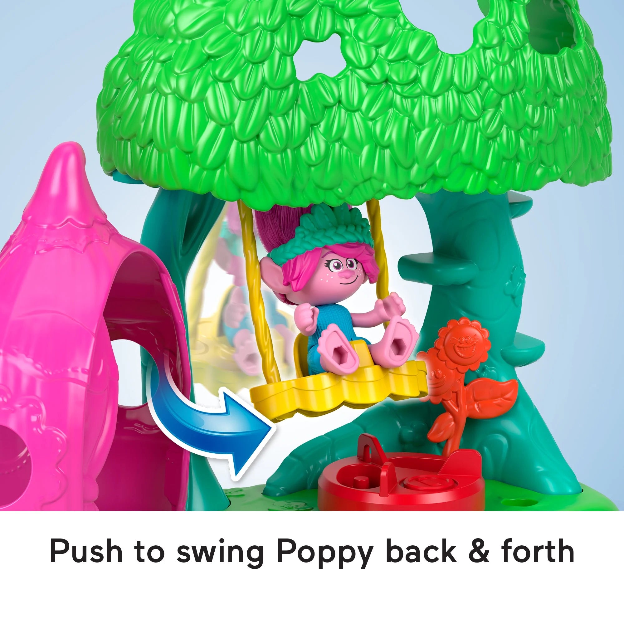 Imaginext DreamWorks Trolls Flower Fun Campsite Playset with Poppy Figure & 4 Play Pieces |  WTWL720XA