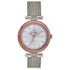 Jessica Simpson Silver & Rose Tone Crystal Accent Mesh Ladies Watch | WTWL798XA