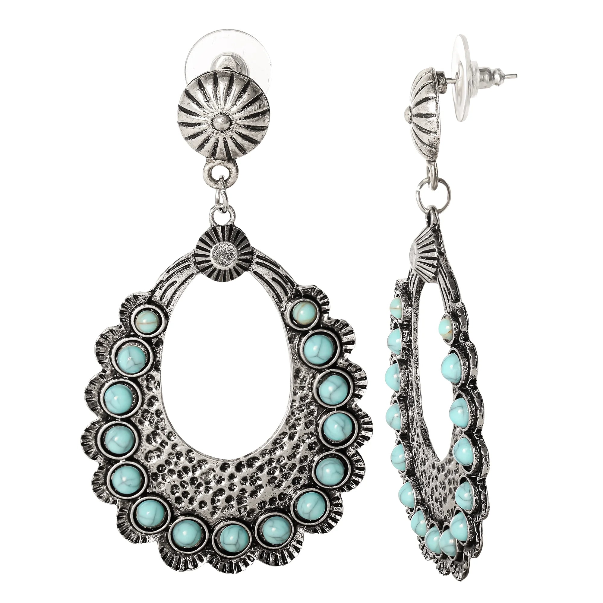 Jessica Simpson Turquoise Stone Drop Earring  | WTWL250XA